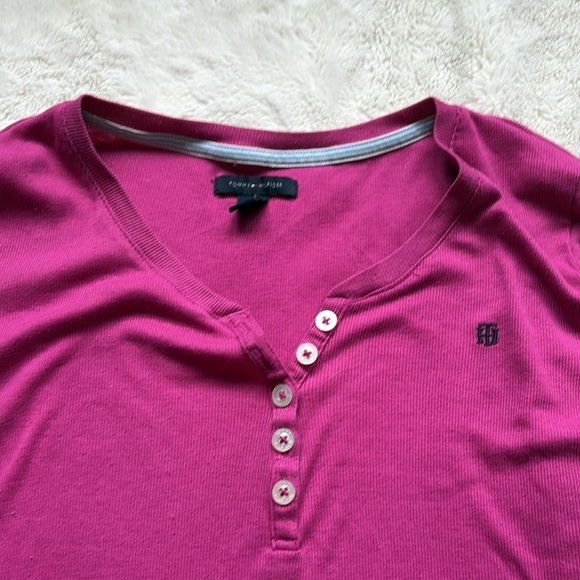 Tommy Hilfiger Pink Long Sleeve Top Button Up Large - Picture 2 of 8